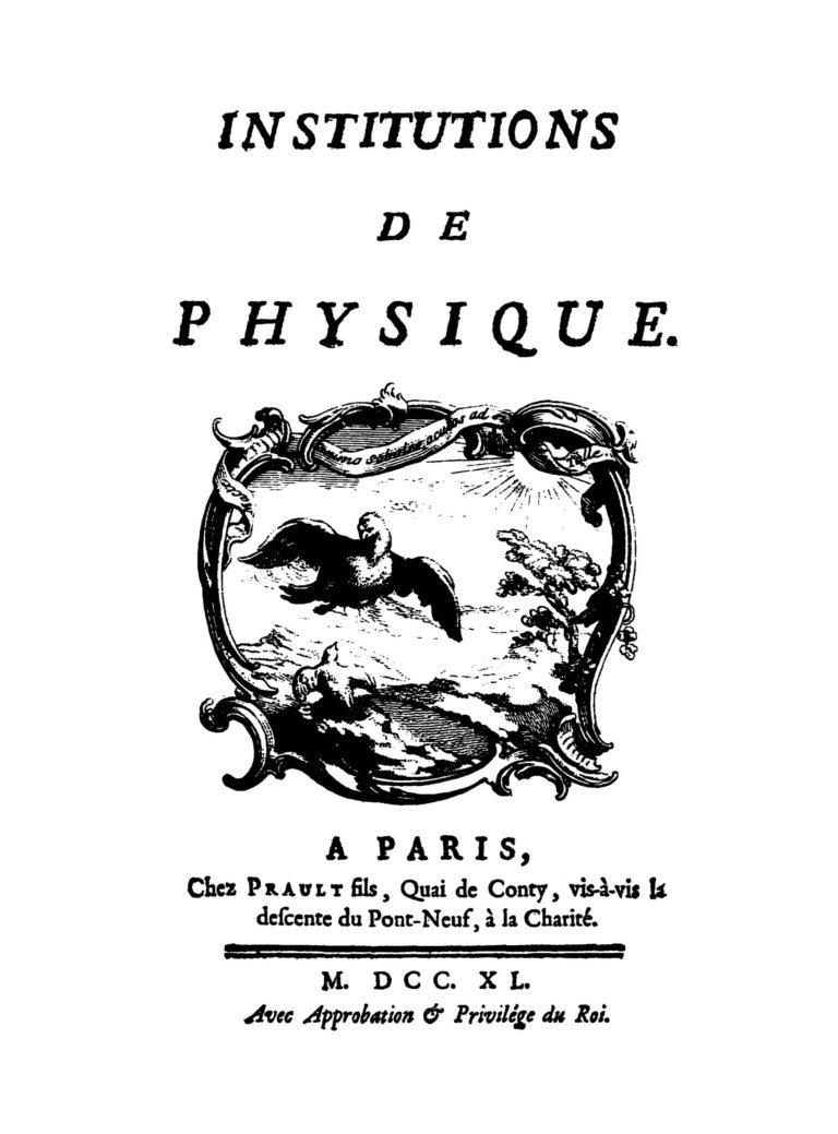 Du Châtelet’s Foundations of Physics History of Women Philosophers and Scientists